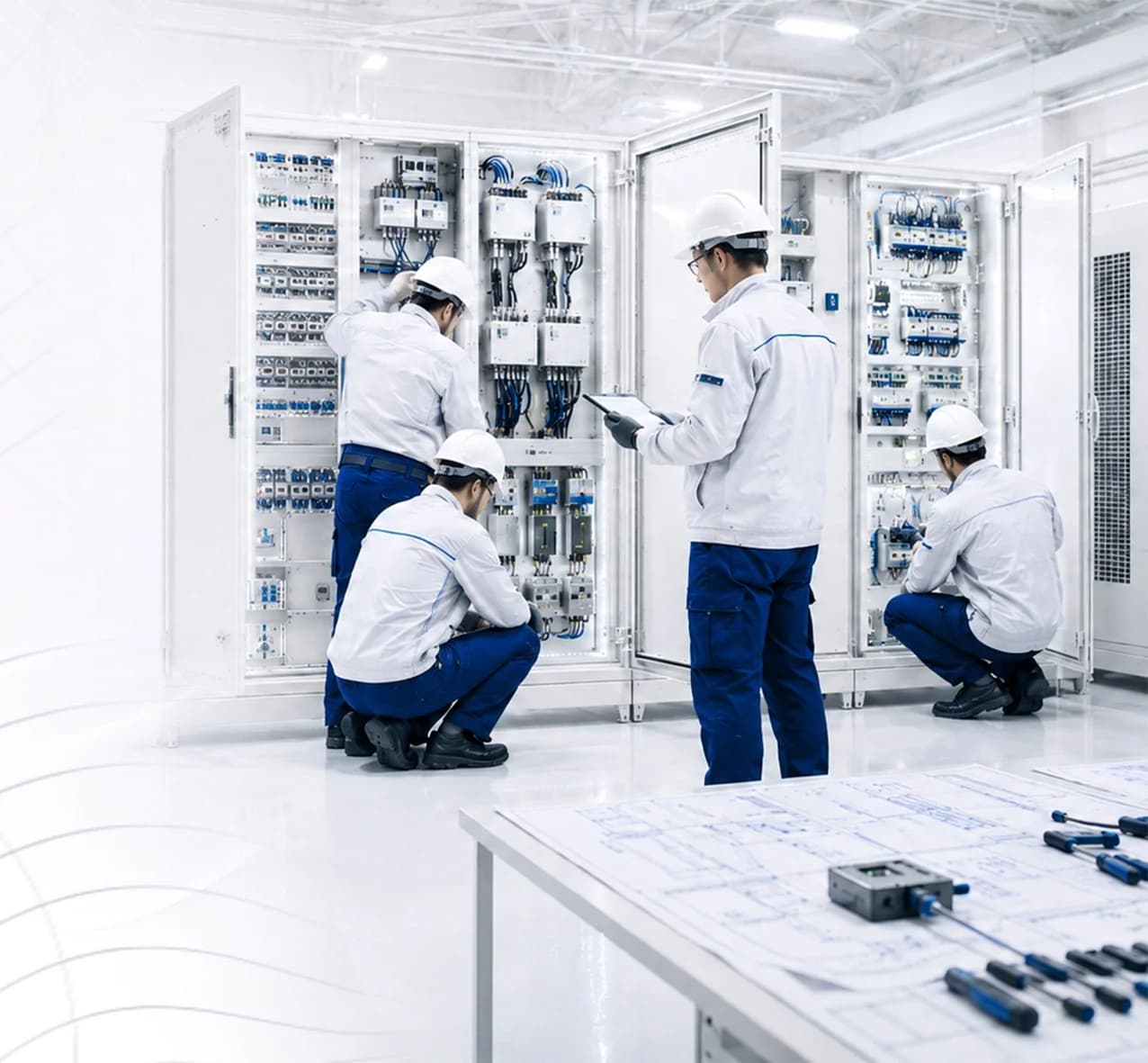 Prime Source engineers commissioning electrical distribution panels
